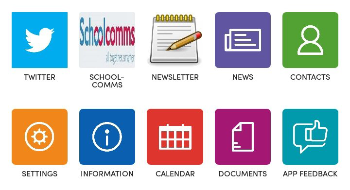 screenshot of school app